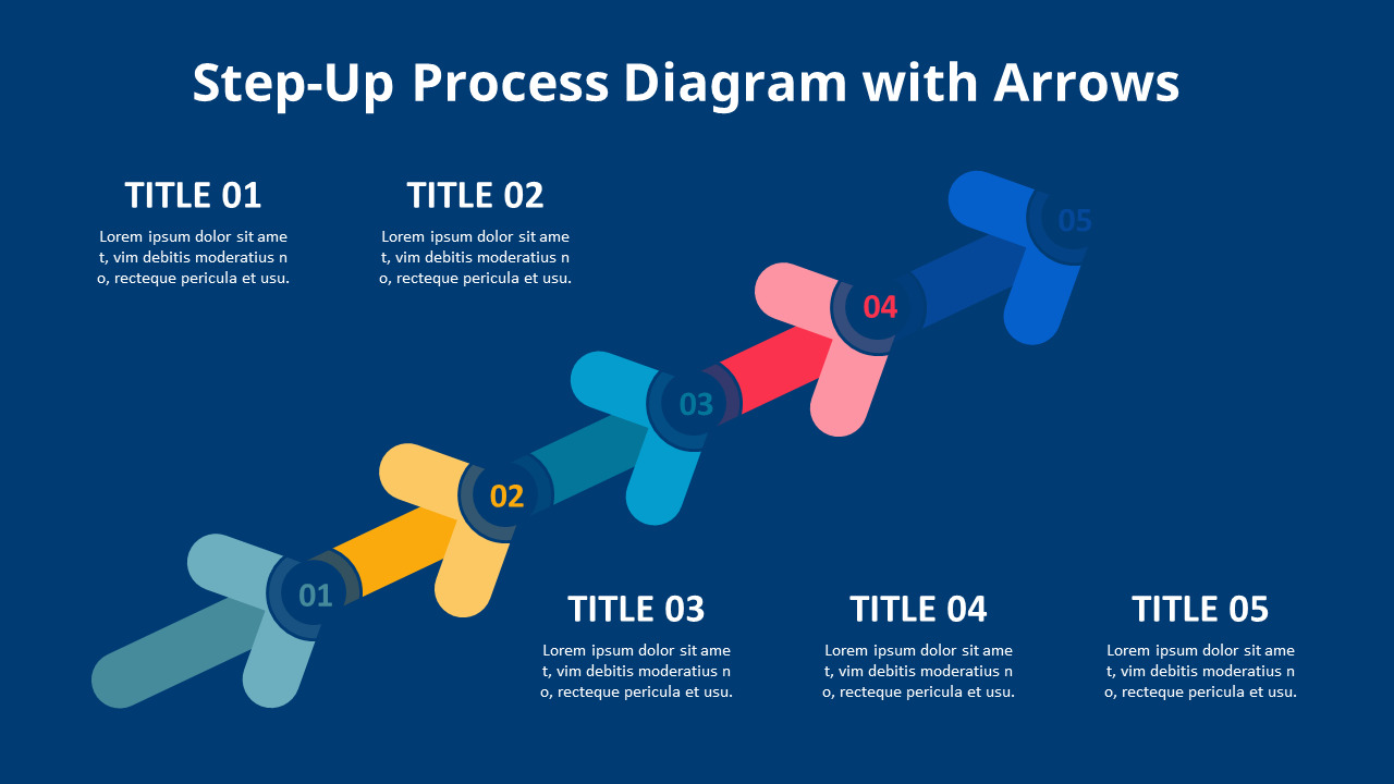 矢印ステップアップ図ppt プロセス型