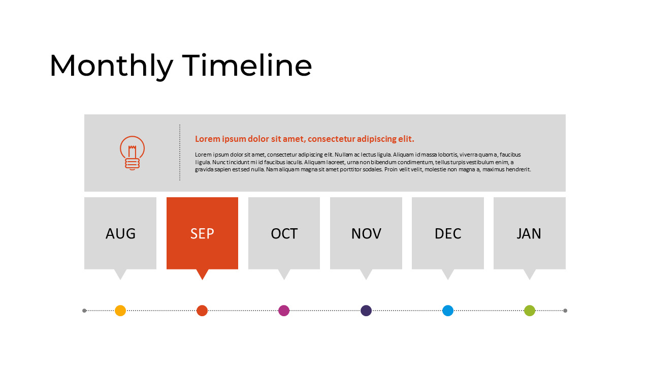 Monthly Timeline Slide DeckSingle