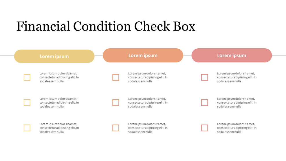 Casilla de verificación de condición financiera Diseño PPT_01