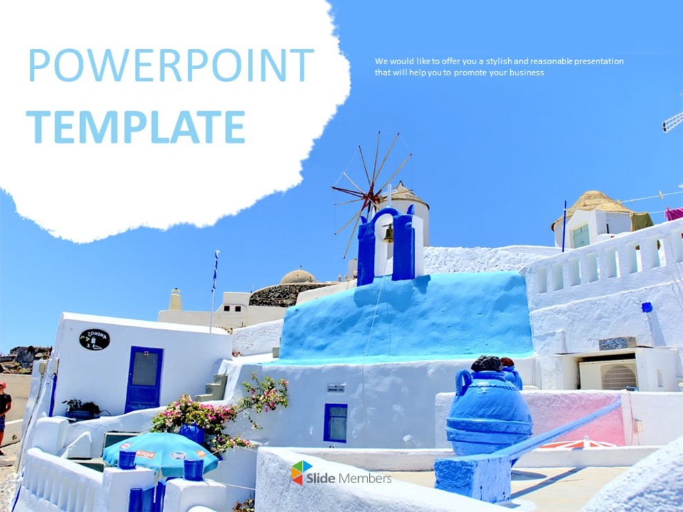 Santorini blu - Modello di design gratuito_01