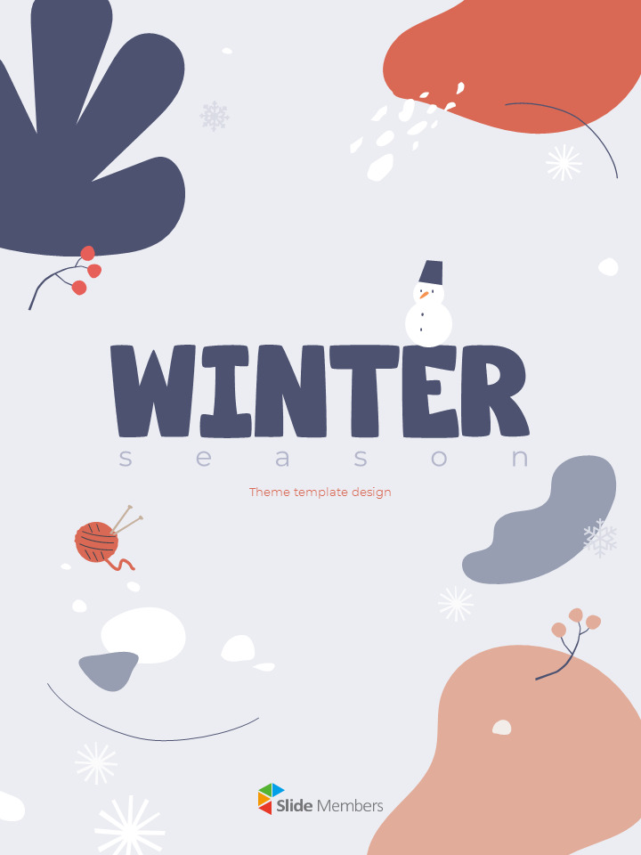 Winter Season Theme Abstract Design Template PowerPoint Format