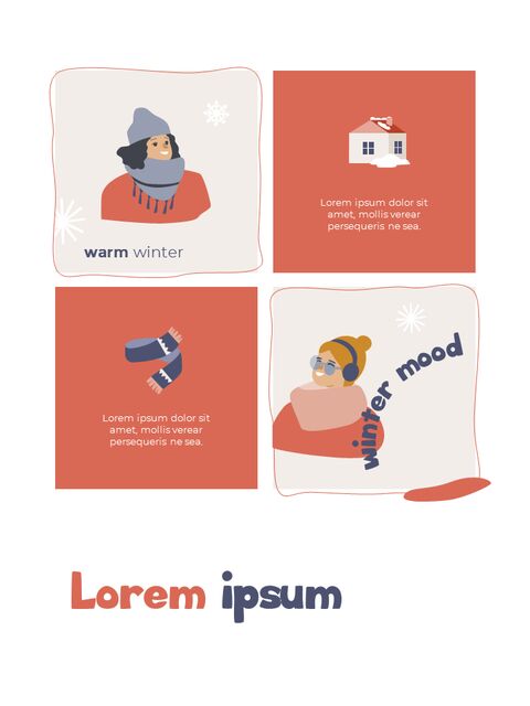 Winter Season Theme Abstract Design Template PowerPoint Format