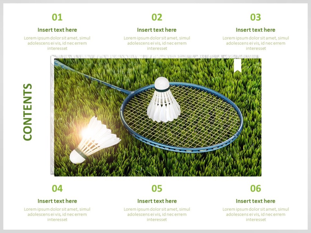 Badminton Shuttlecock Free Powerpoint Template