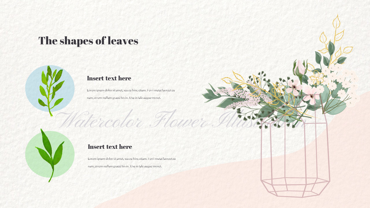 水彩花イラスト 編集が簡単にパワーポイントデザイン 水彩花イラスト 編集が簡単にパワーポイントデザイン