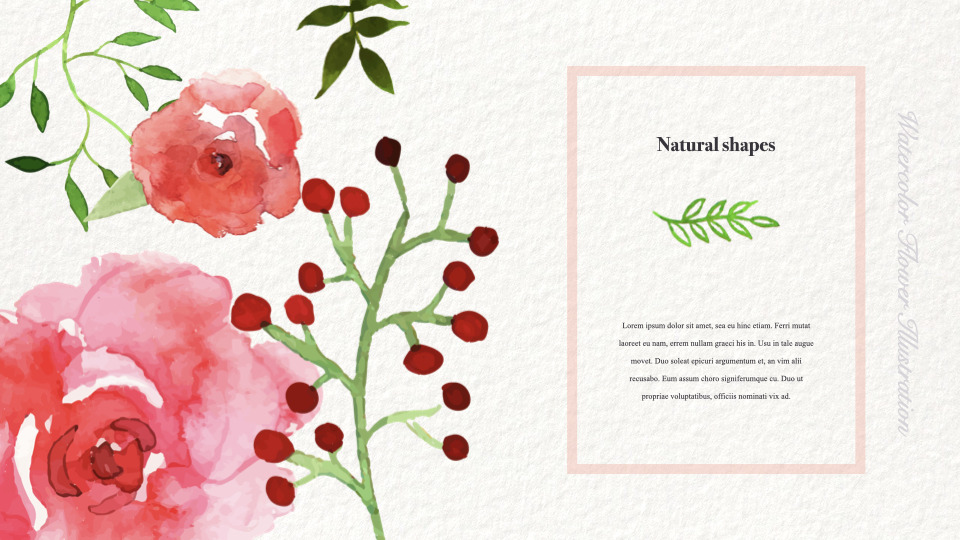 Watercolor Flower Illustration Keynote Presentation