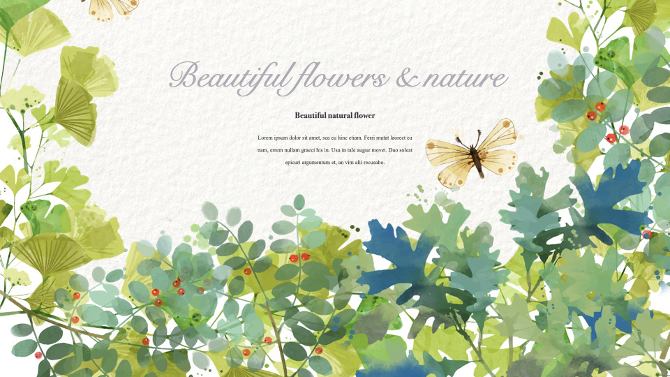 Watercolor Flower Illustration Keynote Presentation
