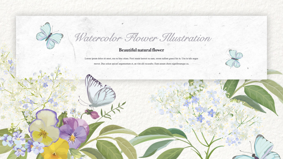 Watercolor Flower Illustration Keynote Presentation