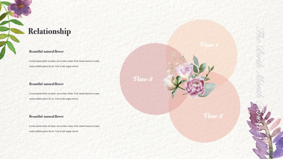 Watercolor Flower Illustration Keynote Presentation