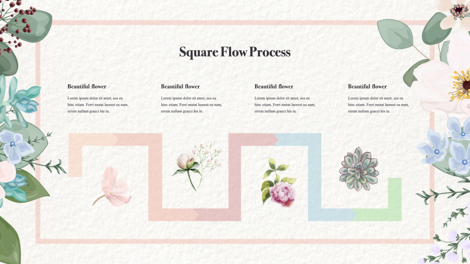 Watercolor Flower Illustration Keynote Presentation
