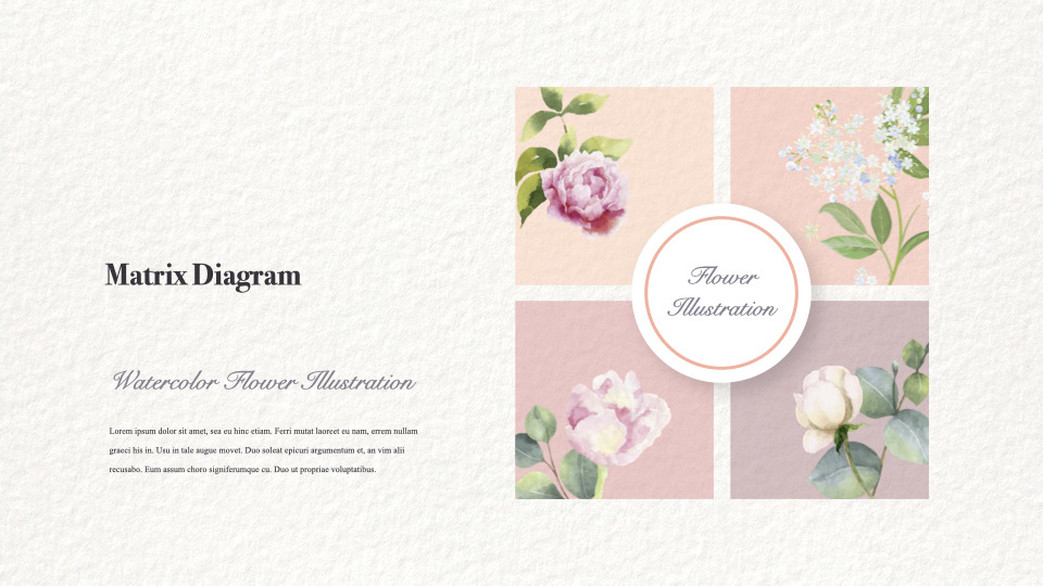 Watercolor Flower Illustration Keynote Presentation