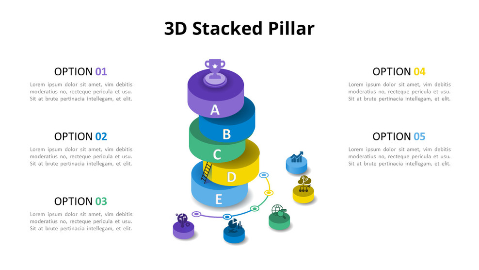 3D Stacked Pillar Infographic DiagramInfographics