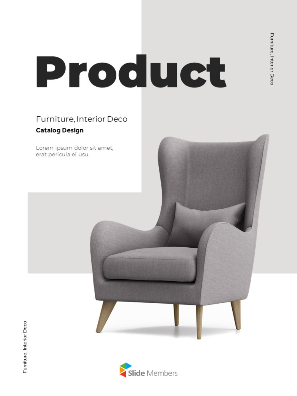 Muebles, Diseño de catálogo de productos de decoración de interiores PowerPoint PPT_01