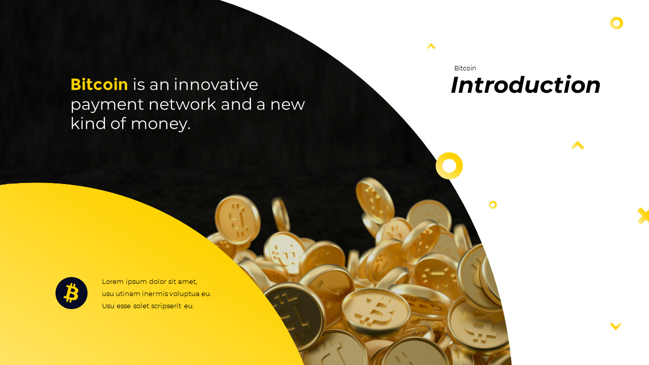 파워포인트 템플릿-비트 코인 금융 테마 피치덱 제작