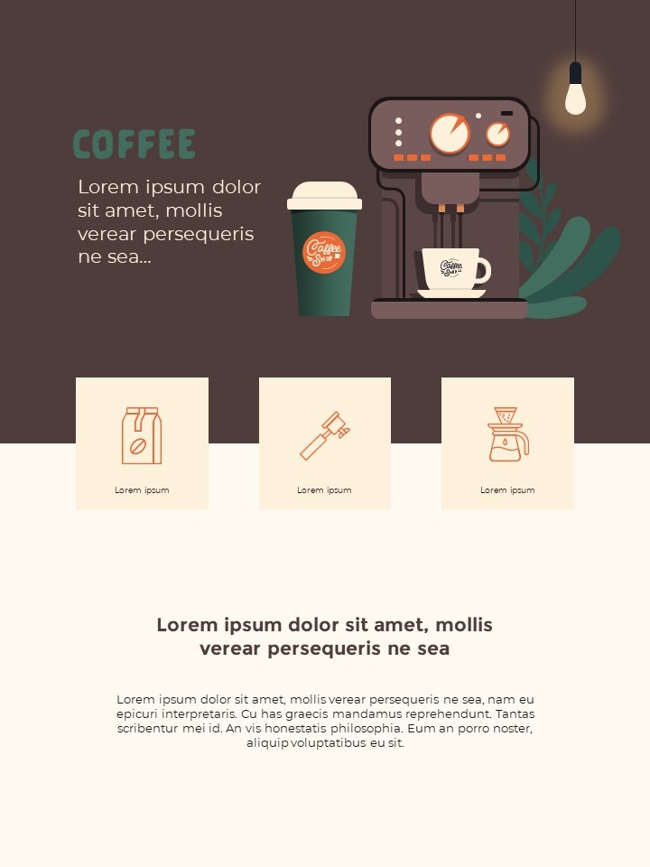 Café Brand Visual Identity Kaffeethema Vorlage Powerpoint