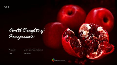 Health Benefits of Pomegranate PowerPoint to Google Slides|Food