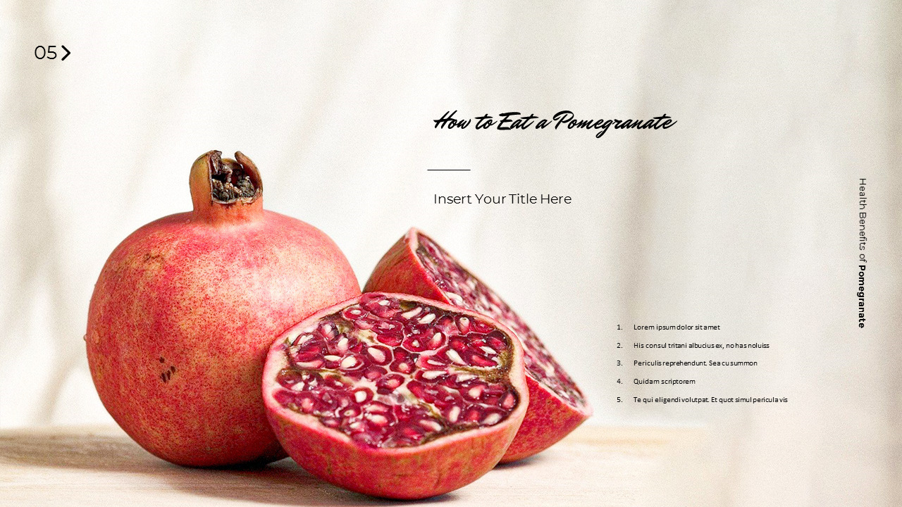 Health Benefits of Pomegranate PowerPoint to Google Slides|Food