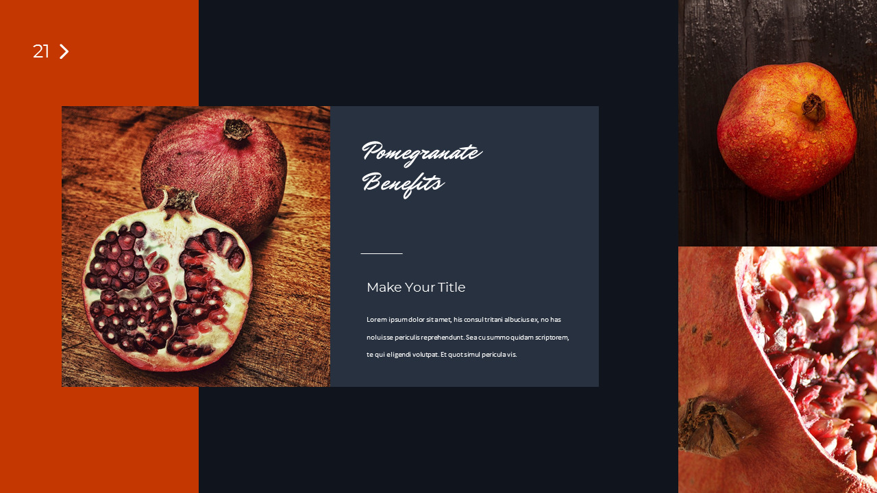 Health Benefits of Pomegranate PowerPoint to Google Slides|Food