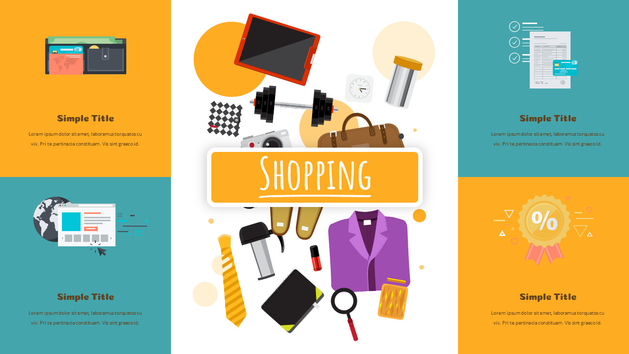 Online Shopping Simple Presentation Google Slides Template