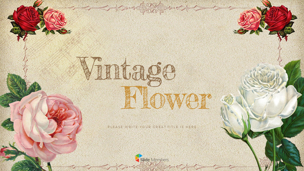 Vintage Flower Best Google Slides_01