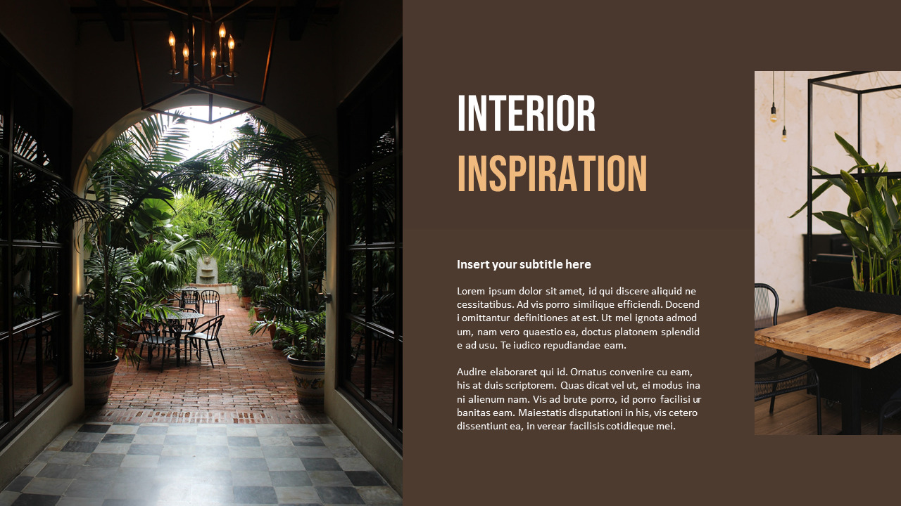 Restaurant Interior premium PowerPoint Templates|Construction