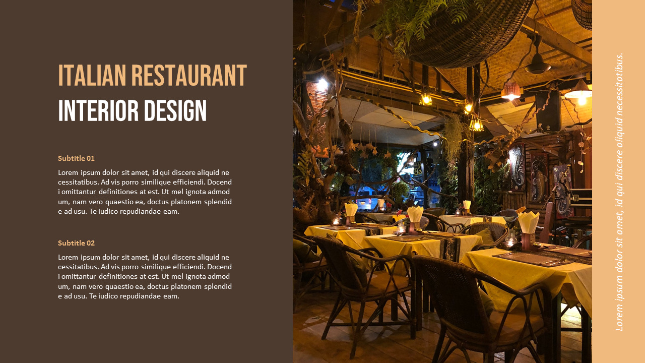 Restaurant Interior premium PowerPoint Templates|Construction