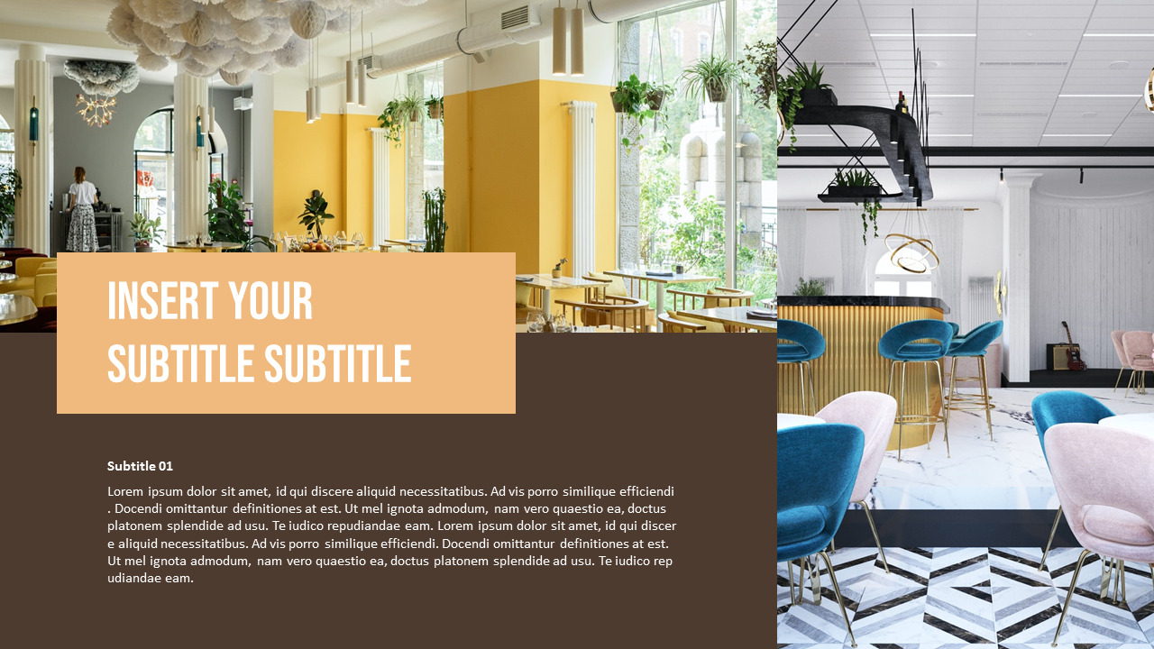 Restaurant Interior premium PowerPoint Templates|Construction