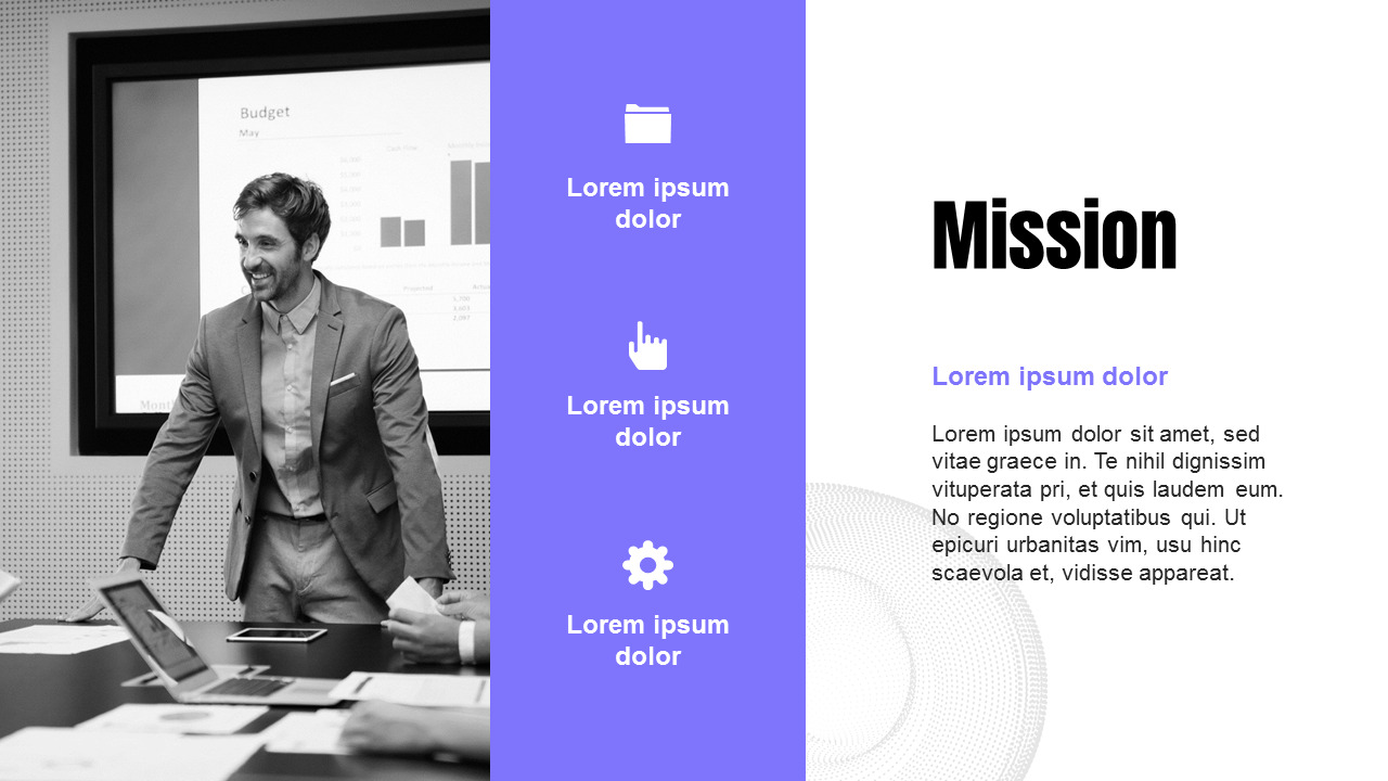 퍼플과 그레이 컬러의 비즈니스 프레젠테이션 테마 PT 템플릿_03