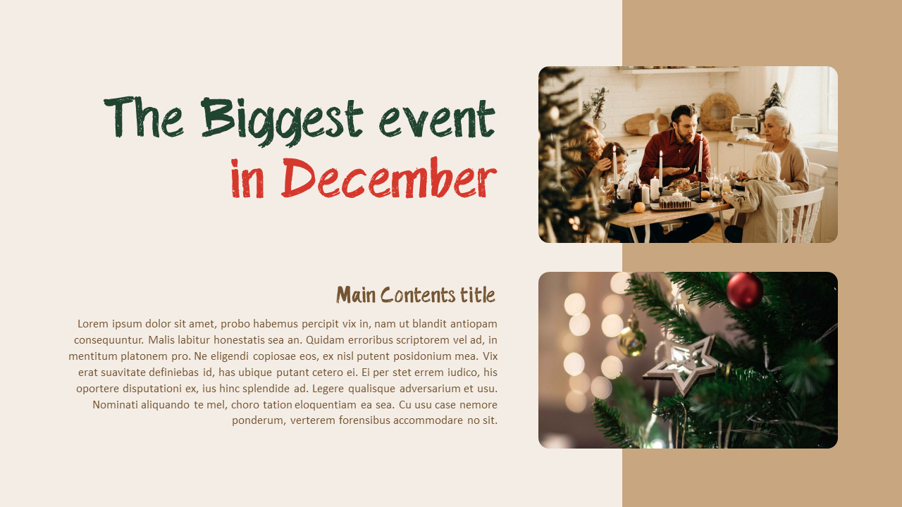 Merry Christmas PowerPoint Theme Template – Pine Holly Deck