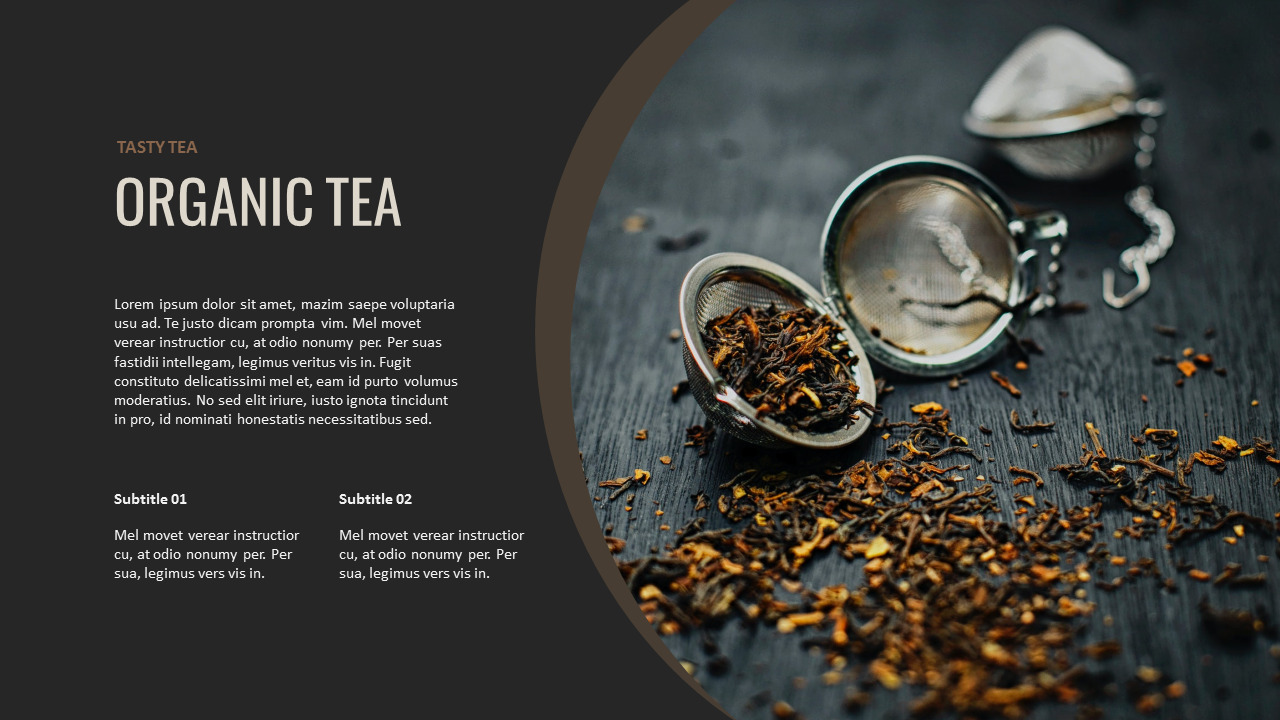 차분한 컨셉의 차(tea) 주제 Google 슬라이드의 파워포인트_03