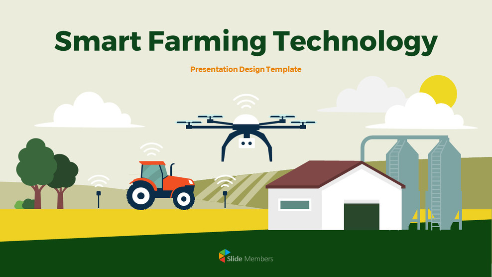 Smart-Farming-Technologie Vorlagen für Geschäftspräsentationen_01