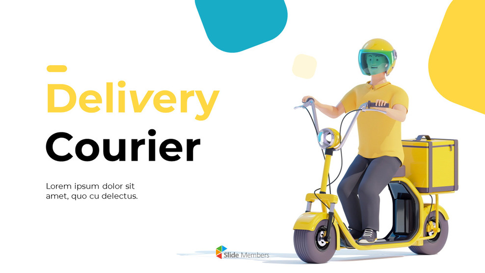 PowerPoint 中的快递服务动画幻灯片_01