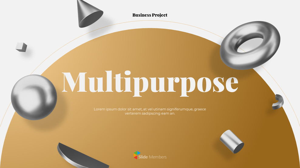 Metal Geometric Objects Multipurpose Background PowerPoint