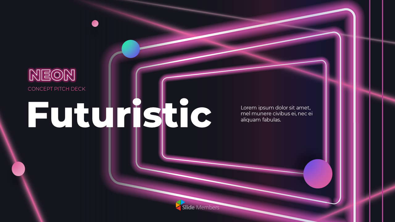 Futuristic Neon Concept Pitch Deck building a pitch deck