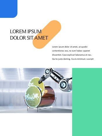 Robotic Arm with Semiconductor PowerPoint Template