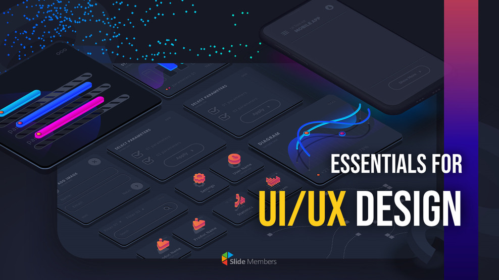 Elementos esenciales para el diseño de UI/UX Diseño de presentación de PowerPoint_01