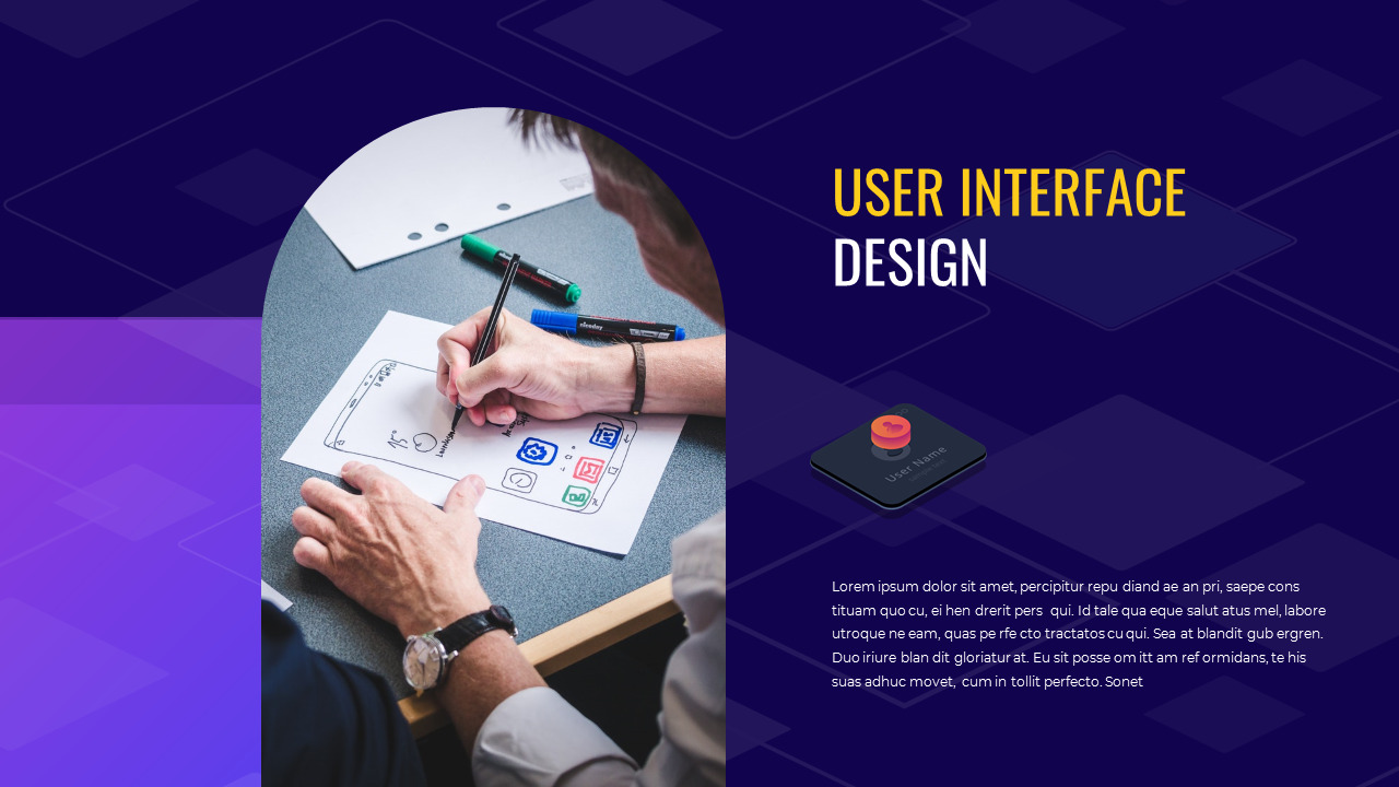 Essentials for UI/UX Design Google Slides Template Diagrams Design