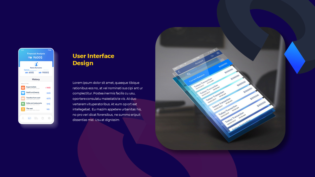 Essentials for UI/UX Design Google Slides Template Diagrams Design