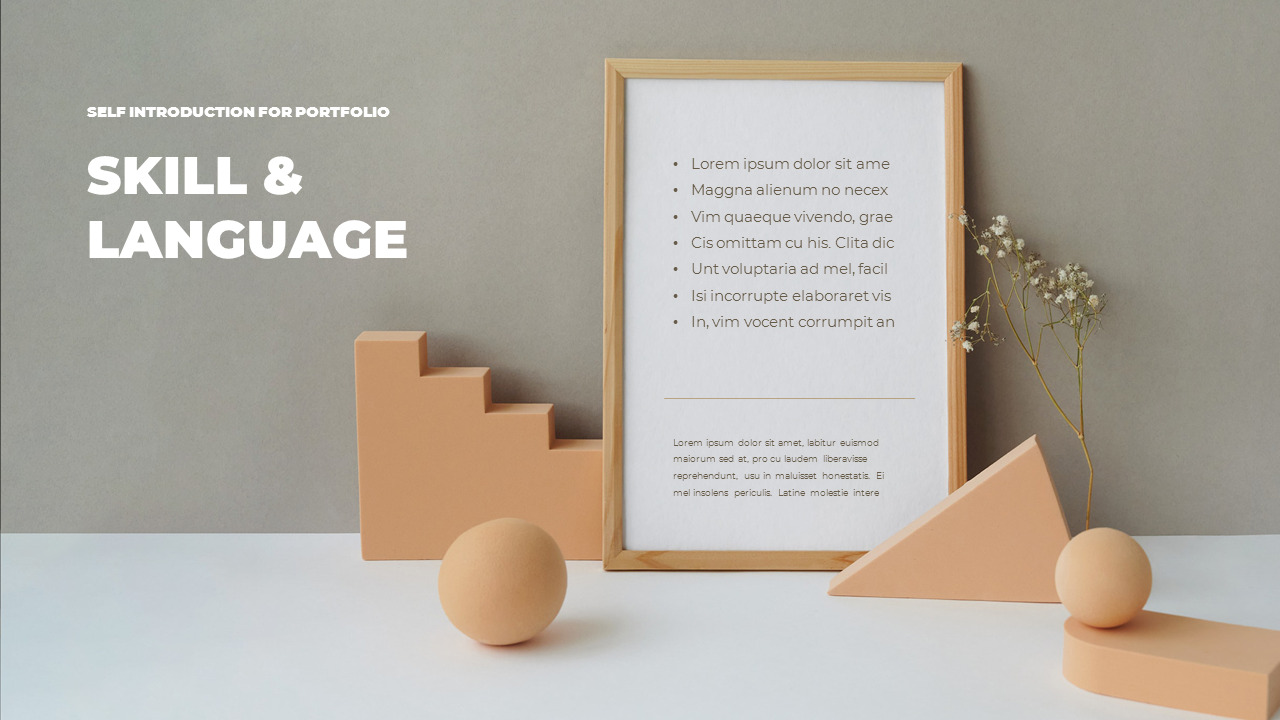 Self introduction for portfolio presentation slide design
