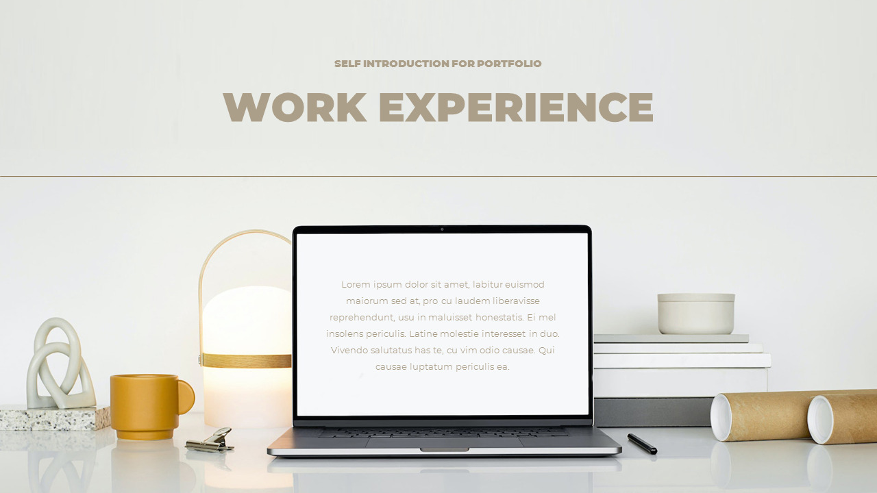 Self introduction for portfolio presentation slide design