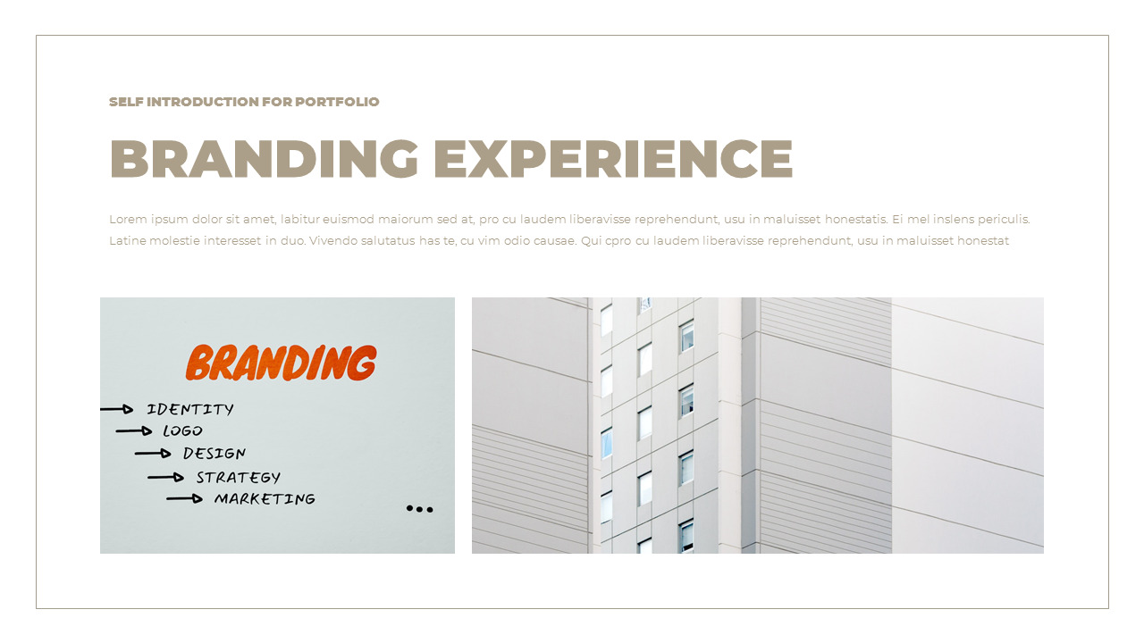Self introduction for portfolio presentation slide design