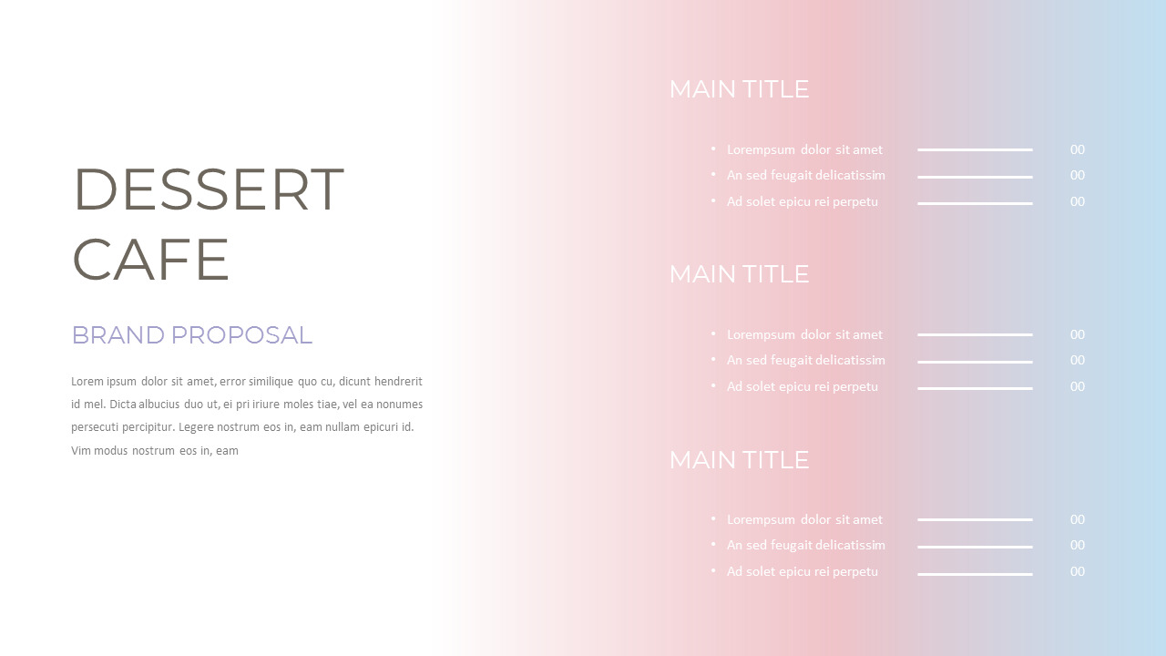 Dessert Cafe Simple Google Slides Templates|Business