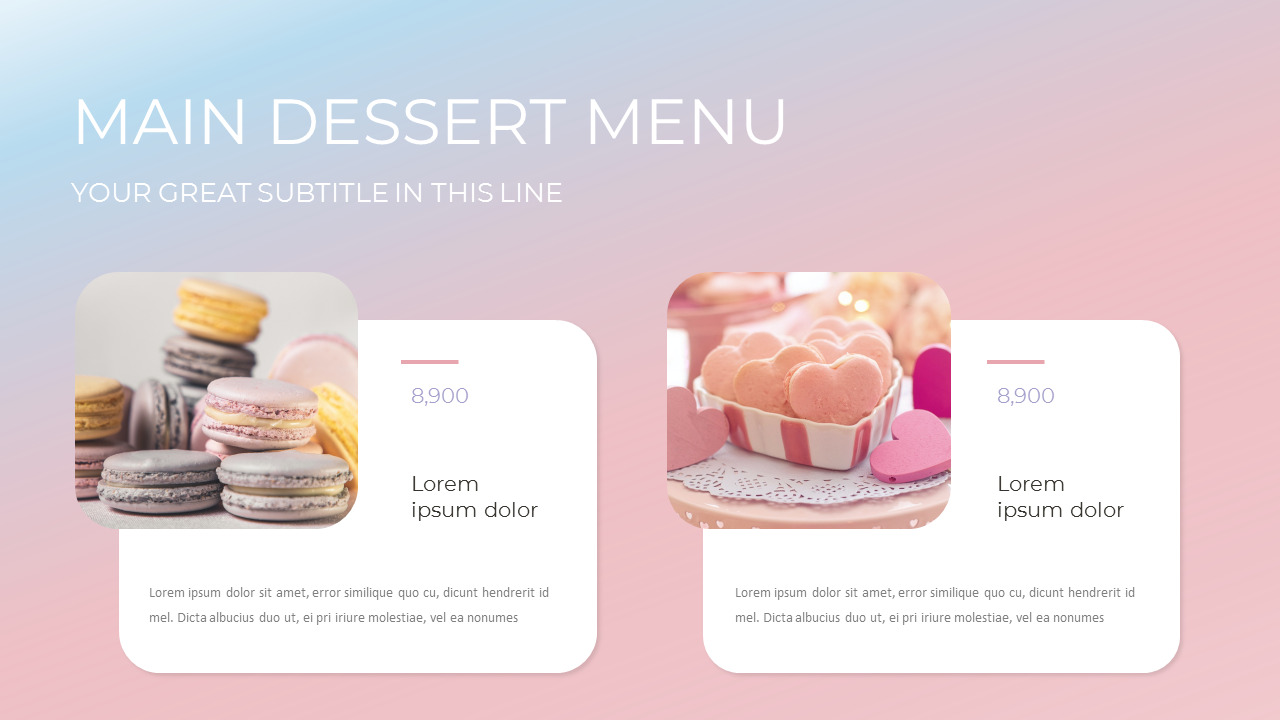 Dessert Cafe Simple Google Slides Templates|Business