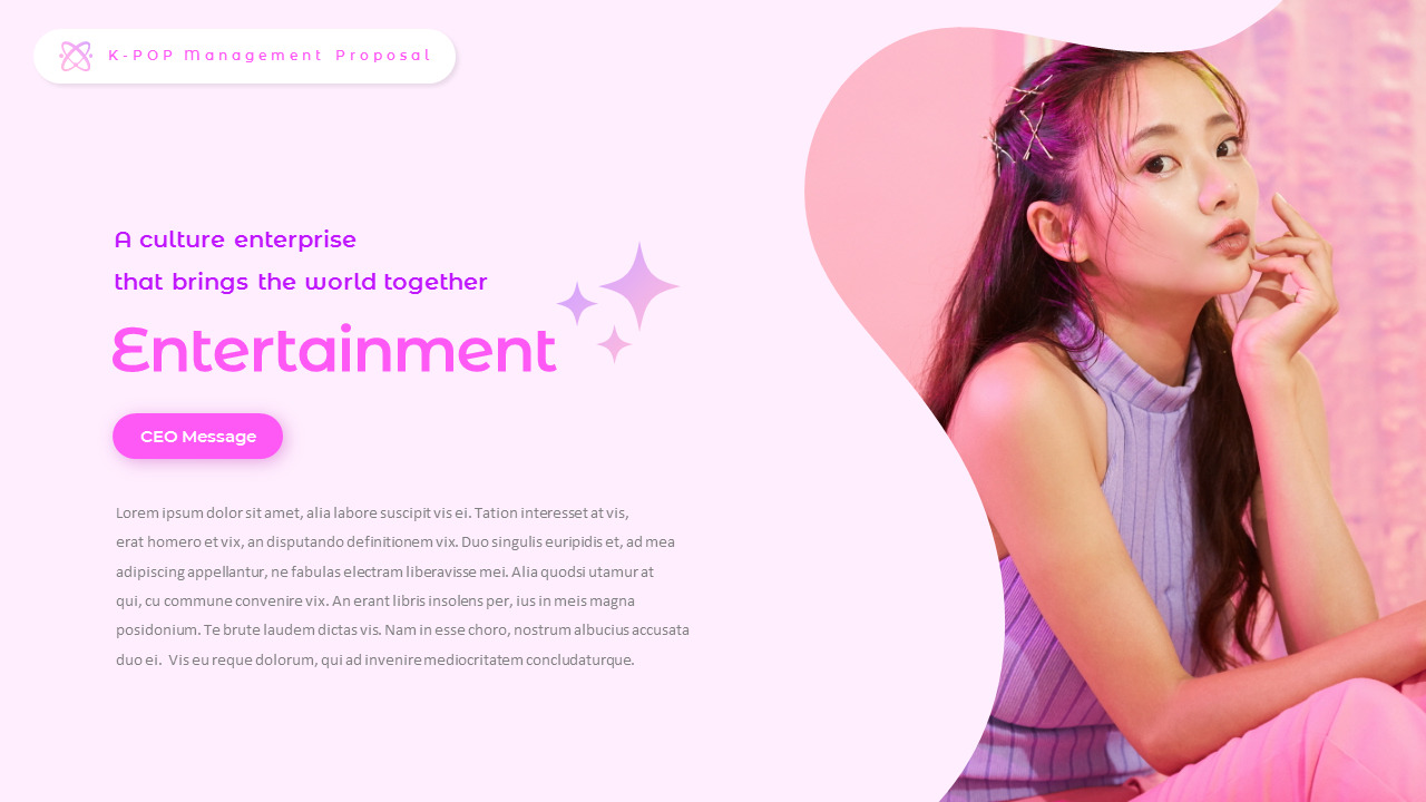 KPOP Entertainment Management template design