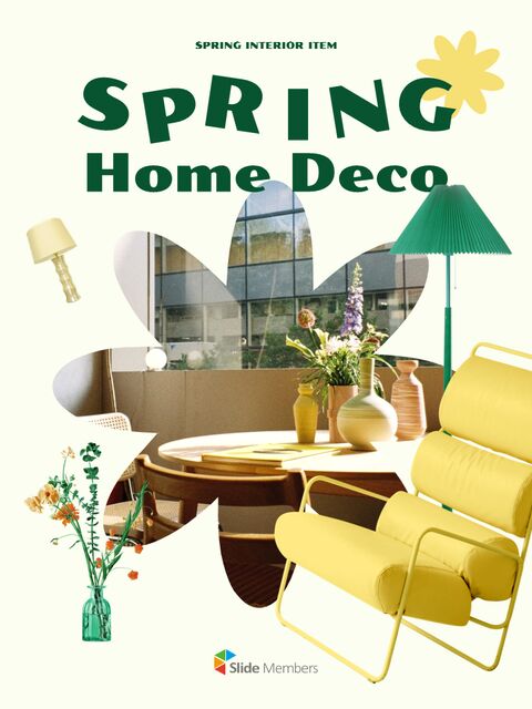 Spring Home Deco Interior Design google slides presentation slides