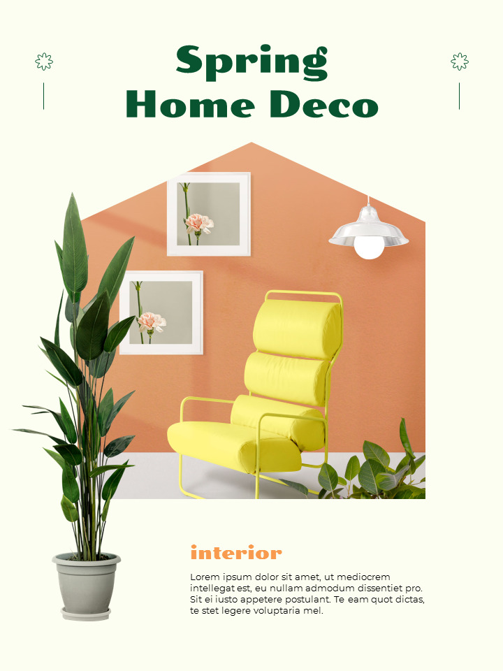 Spring Home Deco Interior Design google slides presentation slides