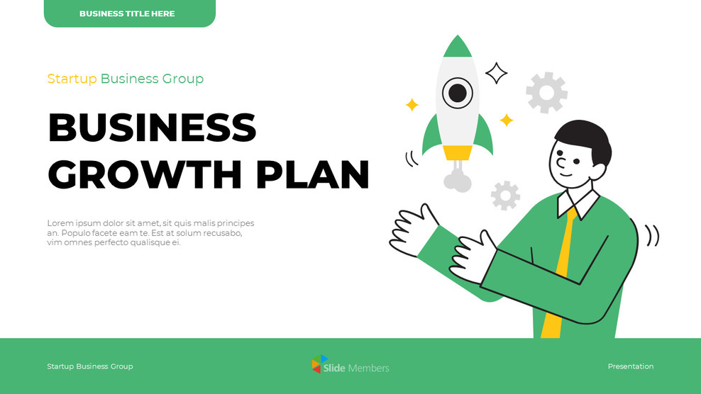 Modello PowerPoint per il piano di crescita di una startup – Gold Momentum Deck_01