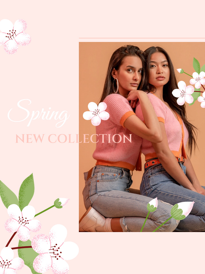 Spring Sale Coupon Event brochure design template