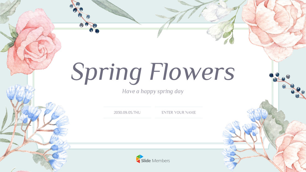 Conception de fleurs de printemps modèles de pitch deck powerpoint_01