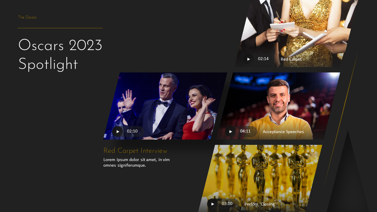 The Oscars 2023 95th Academy Awards PowerPoint Presentation Slides