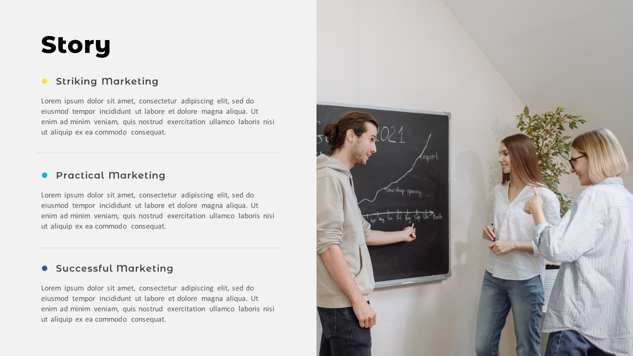 Business Marketing Strategy PowerPoint Template – Teal Growth Deck